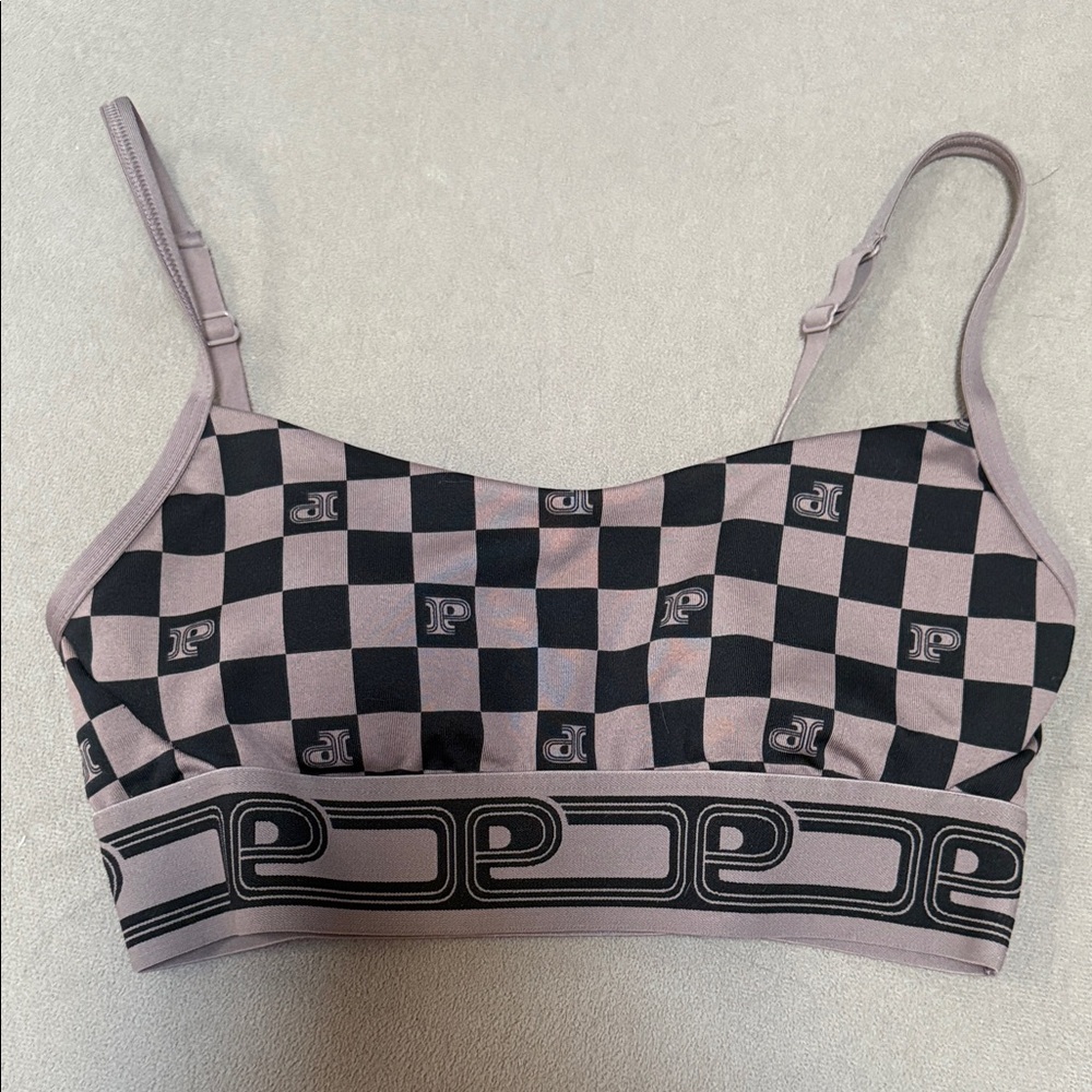 PINK Victoria's Secret Checkered Black and Mauve Bralette